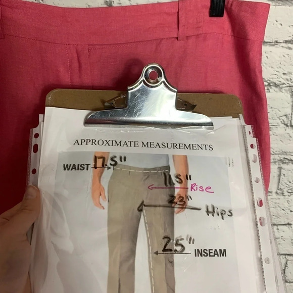 Ann Taylor Loft Women’s Pink Linen Blend Pants Size US  12 Lined Lightweight - Picture 4 of 12